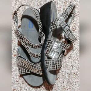 Wolky Fria crocodile embossed sandal